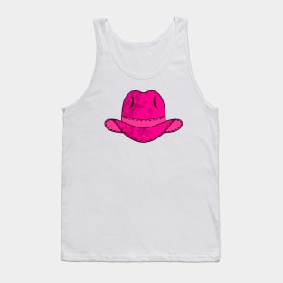 PINK Cowgirl Western Cowboy Hat  - Country Western Art Tank Top